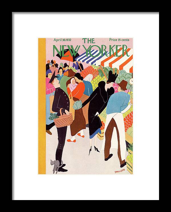 Market Framed Print featuring the painting New Yorker April 30th, 1932 by Theodore G Haupt