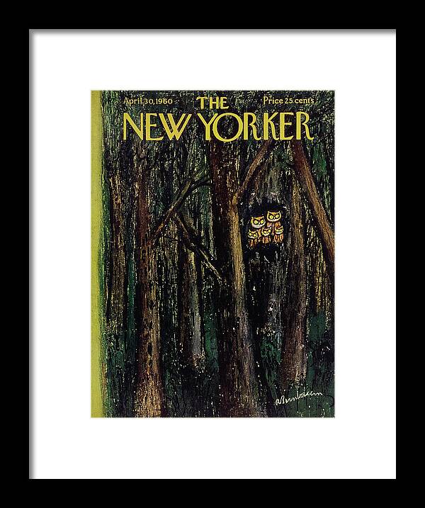 Illustration Framed Print featuring the painting New Yorker April 30th 1960 by Abe Birnbaum