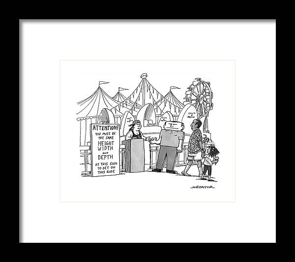 Carnival Framed Print featuring the drawing New Yorker April 3rd, 2017 by Joe Dator