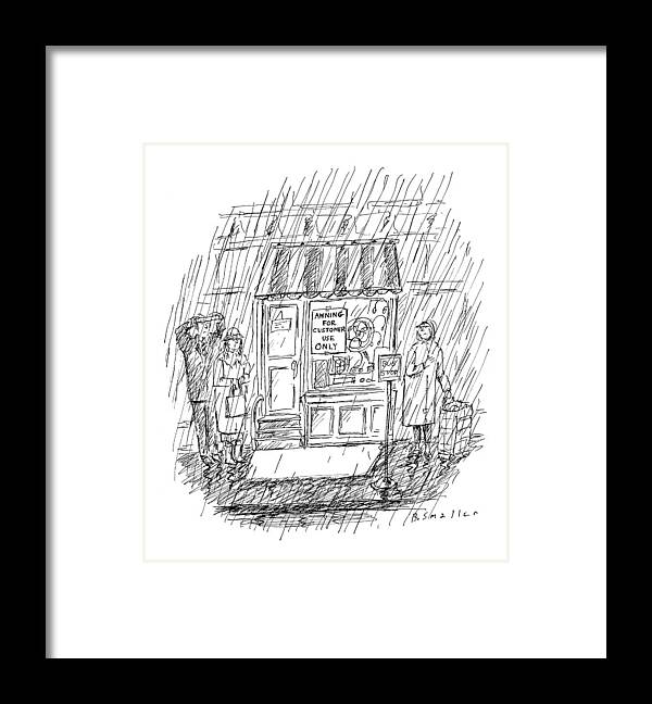 Stores -general Framed Print featuring the drawing New Yorker April 6th, 1998 by Barbara Smaller