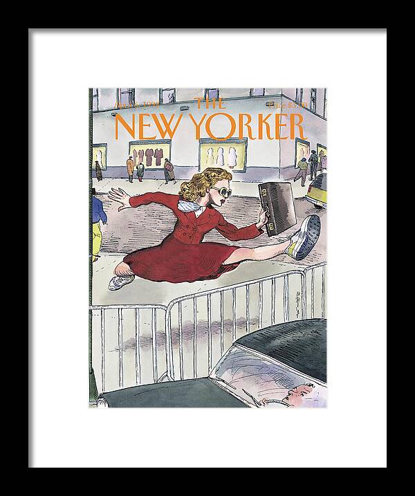 Taking It In Stride Framed Print featuring the painting New Yorker April 6th, 1998 by Barry Blitt