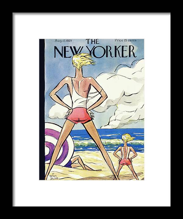 Girl Framed Print featuring the painting New Yorker August 17 1929 by Peter Arno