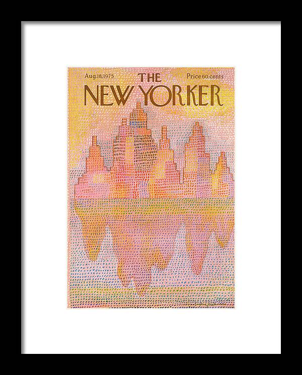 Heat Framed Print featuring the painting New Yorker August 18th, 1975 by Eugene Mihaesco
