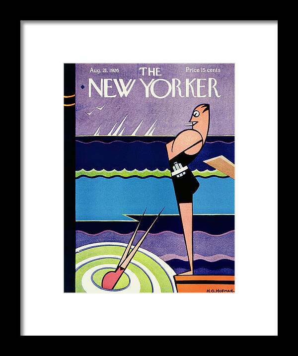 Illustration Framed Print featuring the painting New Yorker August 21 1926 by H O Hofman