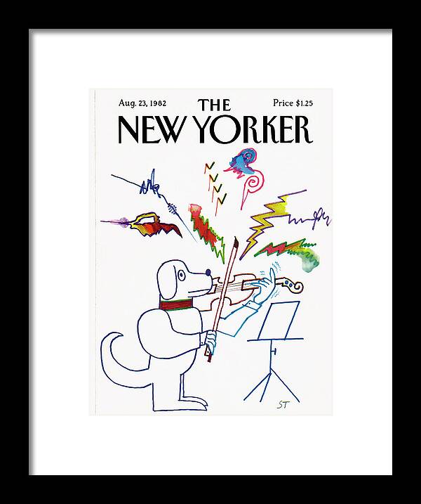 Saul Steinberg 50520 Steinbergattny Framed Print featuring the painting New Yorker August 23rd, 1982 by Saul Steinberg