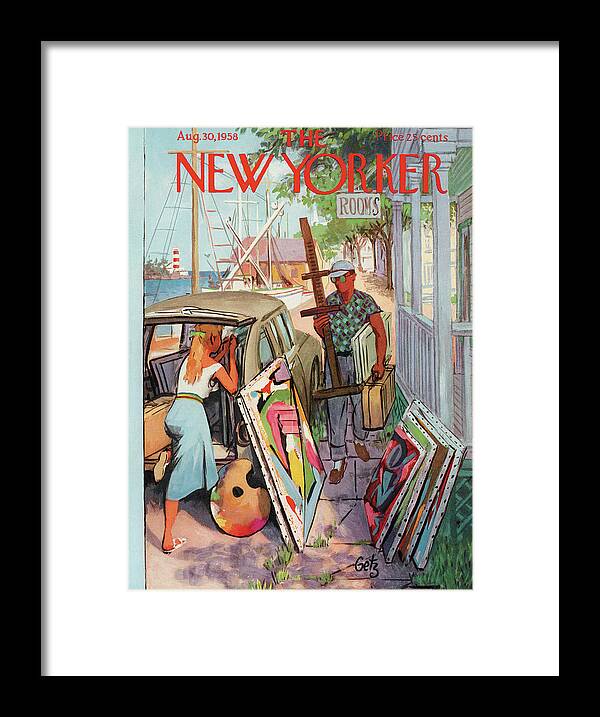 Arthur Getz Agt Framed Print featuring the painting New Yorker August 30th, 1958 by Arthur Getz