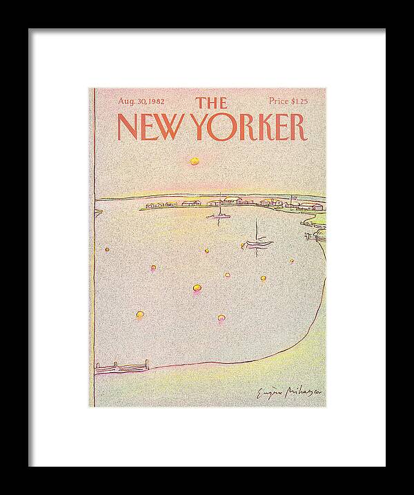 Summer Framed Print featuring the painting New Yorker August 30th, 1982 by Eugene Mihaesco
