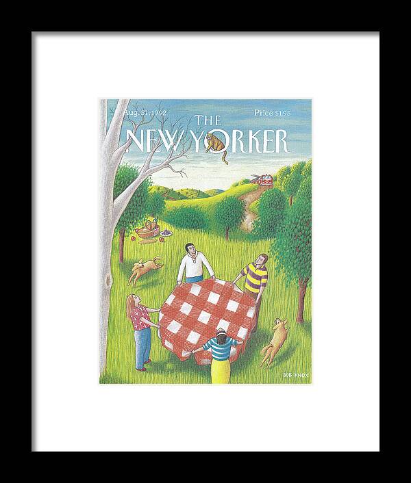 Family Framed Print featuring the painting New Yorker August 31st, 1992 by Bob Knox