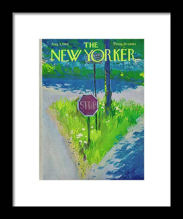 Illustration Framed Print featuring the painting New Yorker August 3rd 1968 by Arthur Getz