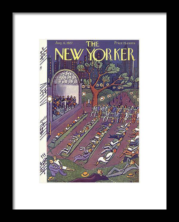 Amphitheater Framed Print featuring the painting New Yorker August 6th, 1927 by Ilonka Karasz