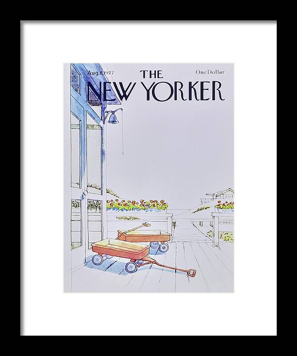 Illustration Framed Print featuring the painting New Yorker August 8th 1977 by Arthur Getz