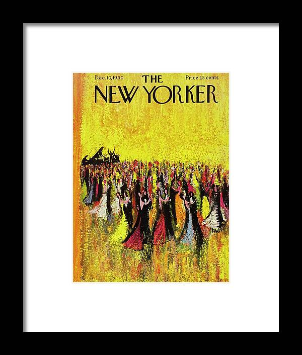 Illustration Framed Print featuring the painting New Yorker December 10th 1960 by Robert Kraus