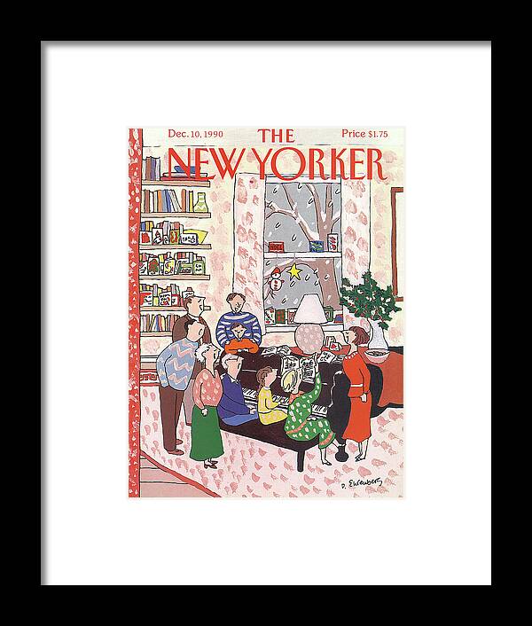 Entertainment Framed Print featuring the painting New Yorker December 10th, 1990 by Devera Ehrenberg