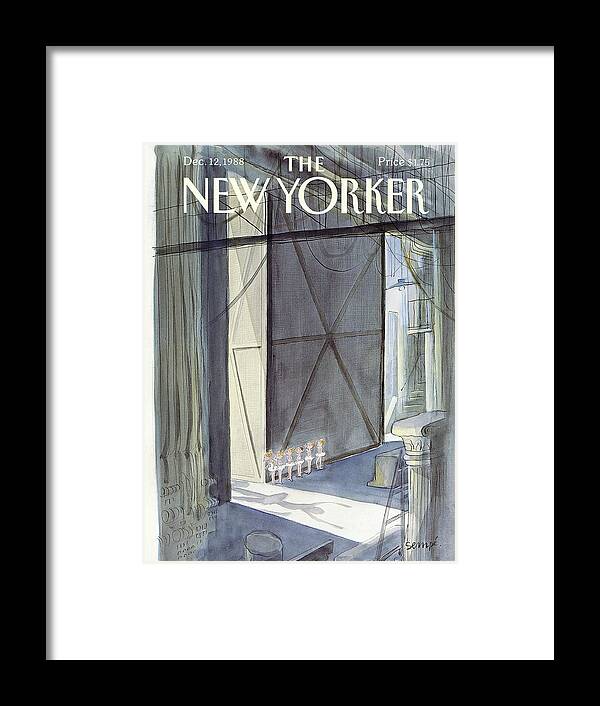 Dance Framed Print featuring the painting New Yorker December 12th, 1988 by Jean-Jacques Sempe