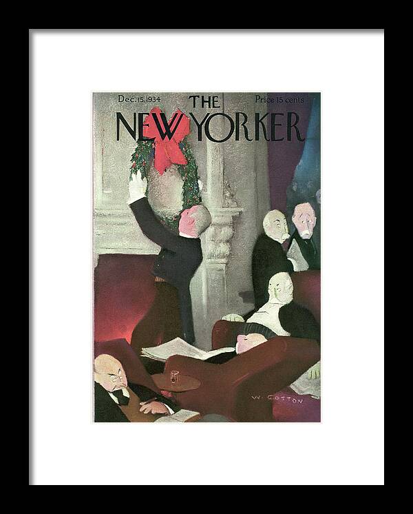 Christmas Framed Print featuring the painting New Yorker December 15th, 1934 by Will Cotton