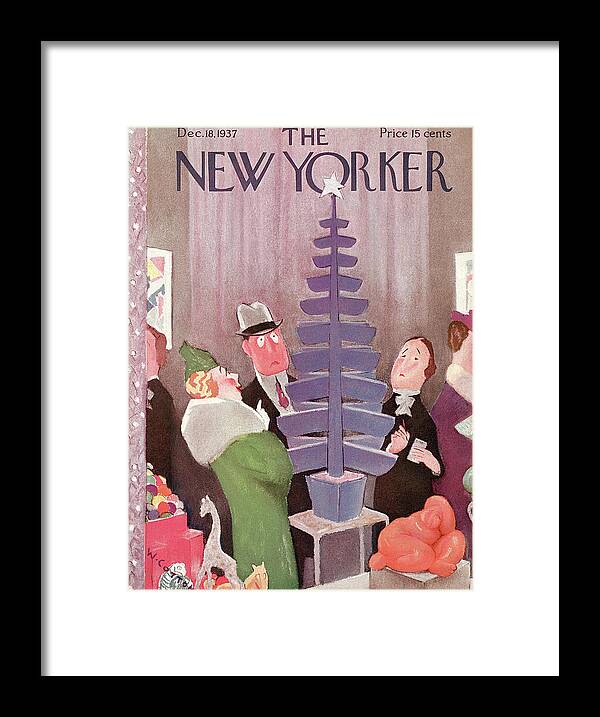 Christmas Framed Print featuring the painting New Yorker December 18, 1937 by Will Cotton
