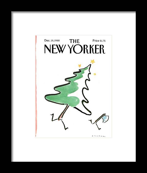 Holidays Framed Print featuring the painting New Yorker December 19th, 1988 by RO Blechman