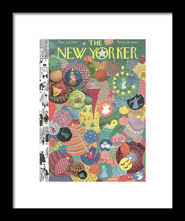 Christmas Framed Print featuring the painting New Yorker December 24th, 1955 by Christina Malman
