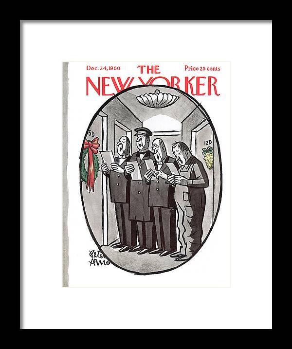 Holidays Framed Print featuring the painting New Yorker December 24th, 1960 by Peter Arno