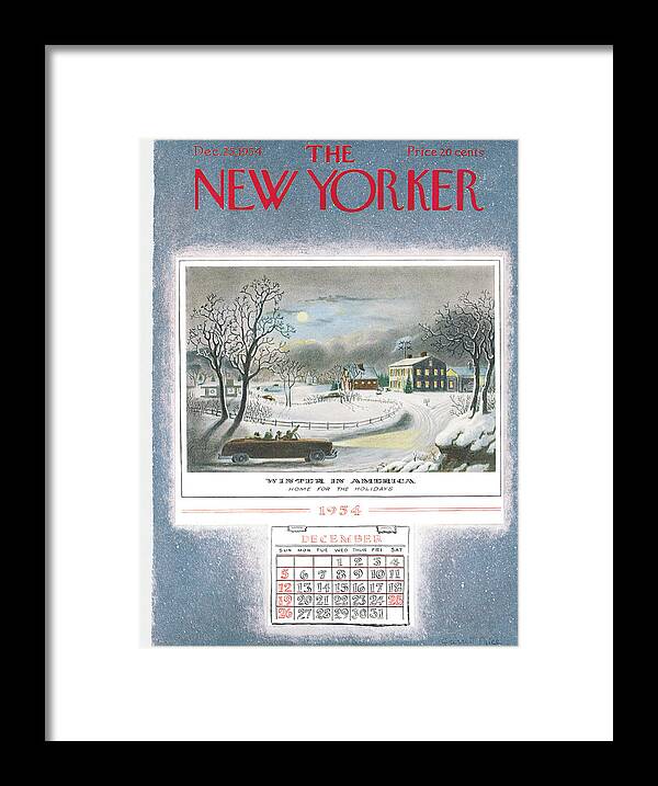 Christmas Framed Print featuring the painting New Yorker December 25th, 1954 by Garrett Price