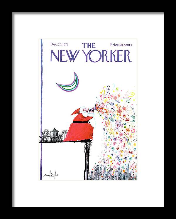 Ronald Searle Rse Framed Print featuring the painting New Yorker December 25th, 1971 by Ronald Searle