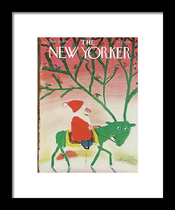 Holidays Framed Print featuring the painting New Yorker December 25th, 1978 by Andre Francois
