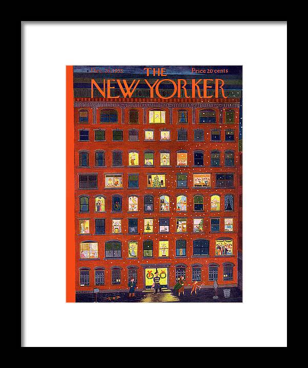 Apartment Framed Print featuring the painting New Yorker December 26, 1953 by Ilonka Karasz