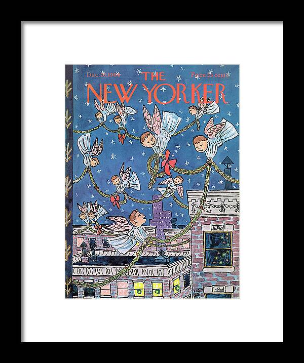Christmas Framed Print featuring the painting New Yorker December 26th, 1964 by William Steig
