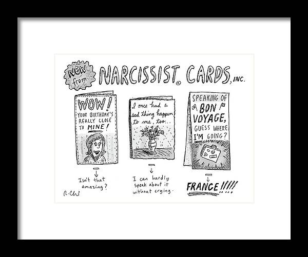 118260 Rch Roz Chast (get Well Cards For Appliances.) Broke Broken Card Cards Doctor Doctors Examination ?tness Get Greeting Health Ill Illness M.d. Medical Nausea Nurse Patients Physician Sick Sickness Soon The Under Weather Well Framed Print featuring the drawing New Yorker December 30th, 1985 by Roz Chast