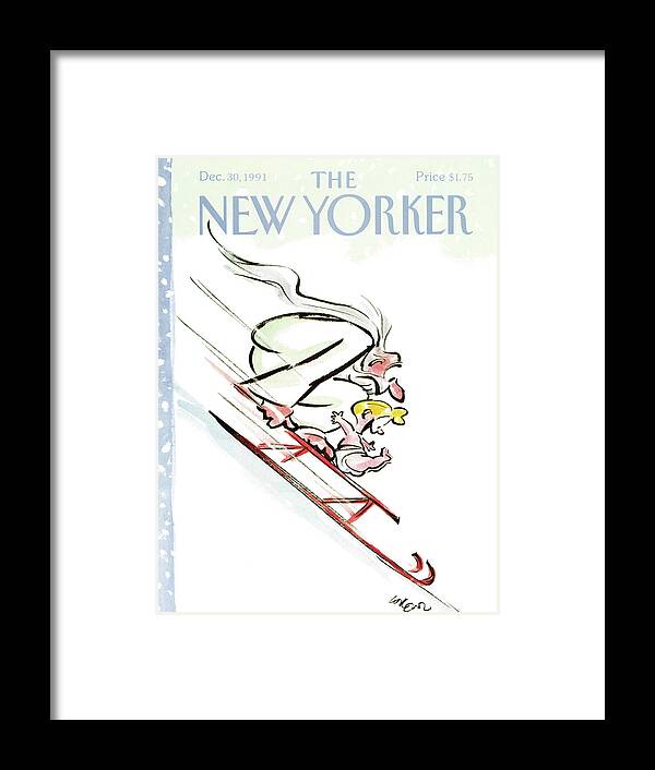 Age Framed Print featuring the painting New Yorker December 30th, 1991 by Lee Lorenz