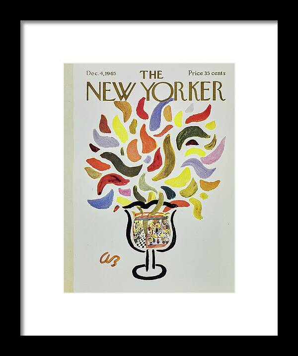 Illustration Framed Print featuring the painting New Yorker December 4th 1965 by Abe Birnbaum