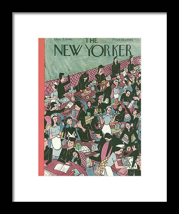 Restaurant Framed Print featuring the painting New Yorker December 7, 1946 by Christina Malman