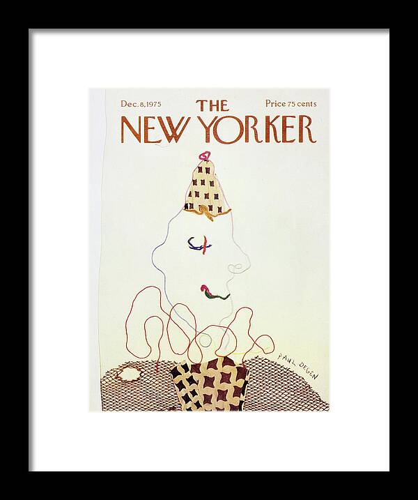 Illustration Framed Print featuring the painting New Yorker December 8th 1975 by Paul Degen