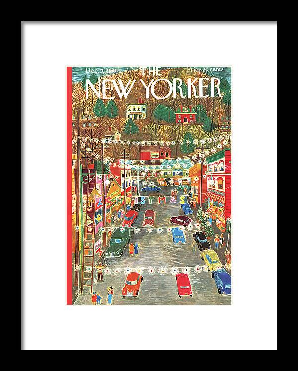 Suburb Framed Print featuring the painting New Yorker December 9th, 1950 by Ilonka Karasz