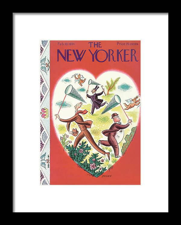 Valentine Framed Print featuring the painting New Yorker February 10th, 1934 by Harry Brown