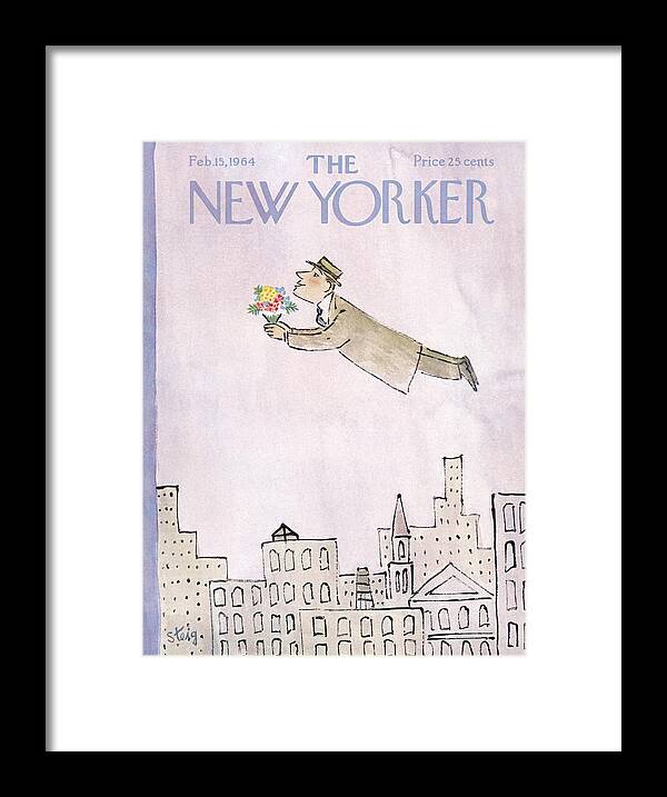Holiday Framed Print featuring the painting New Yorker February 15th, 1964 by William Steig