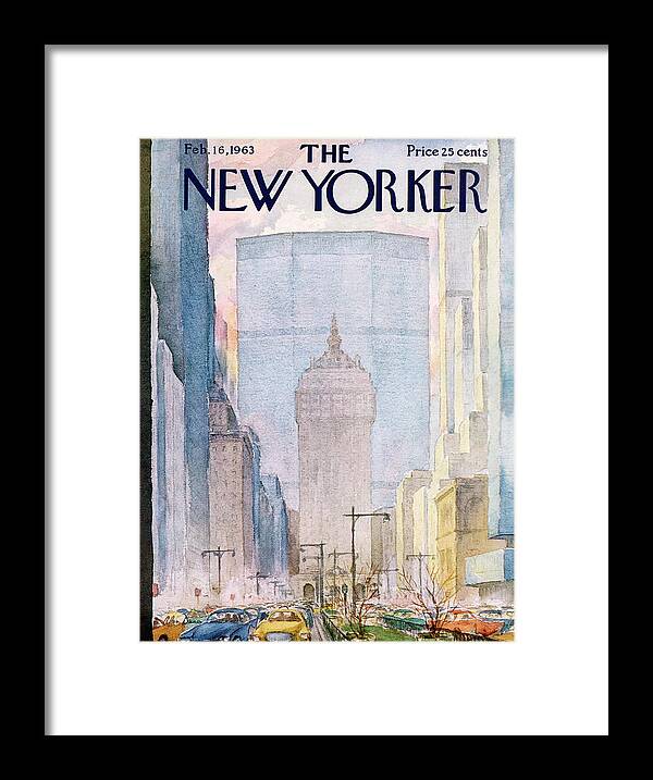 Traffic Framed Print featuring the painting New Yorker February 16th, 1963 by Alan Dunn