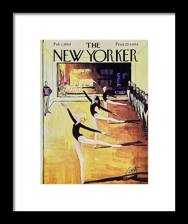 Illustration Framed Print featuring the painting New Yorker February 1st 1964 by Arthur Getz