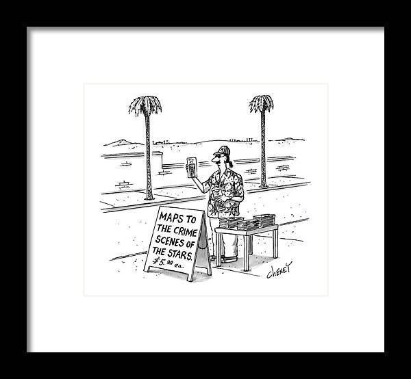 Road Side Stands Framed Print featuring the drawing New Yorker February 23rd, 1998 by Tom Cheney