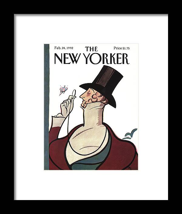 Media Icon Framed Print featuring the painting New Yorker February 24th, 1992 by Rea Irvin