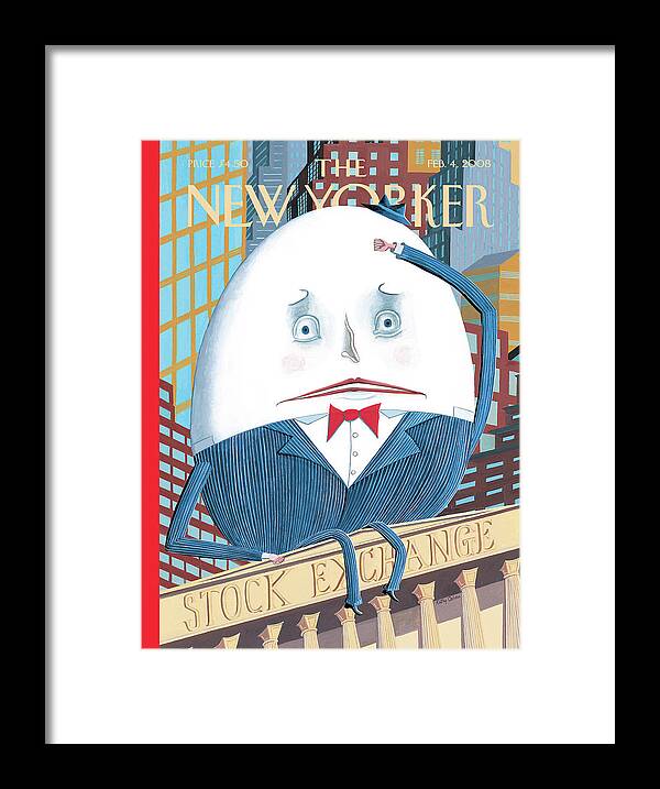 Humpty Dumpty Framed Print featuring the painting Humpty Dumpty Sat On A Wall . . . , by Kathy Osborn