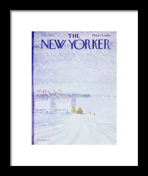Illustration Framed Print featuring the painting New Yorker February 7th 1977 by James Stevenson