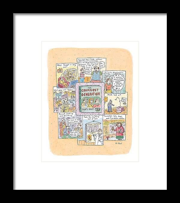 Crummiest Generation Framed Print featuring the drawing New Yorker February 8th, 1999 by Roz Chast