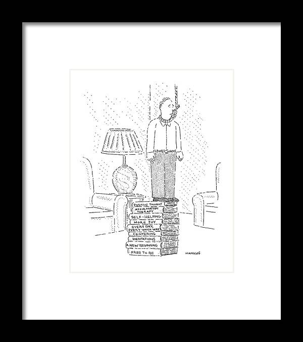 Suicide Framed Print featuring the drawing New Yorker January 13th, 1992 by Robert Mankoff