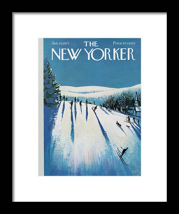 Snow Framed Print featuring the painting New Yorker January 20th, 1973 by Arthur Getz