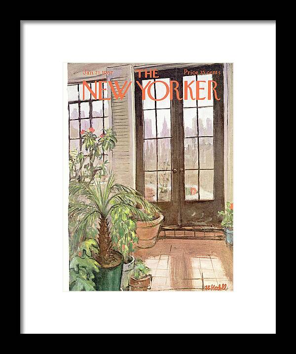 Winter Garden Framed Print featuring the painting New Yorker January 21st, 1967 by Frank Modell