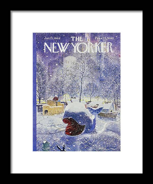 Illustration Framed Print featuring the painting New Yorker January 25th 1964 by Garrett Price