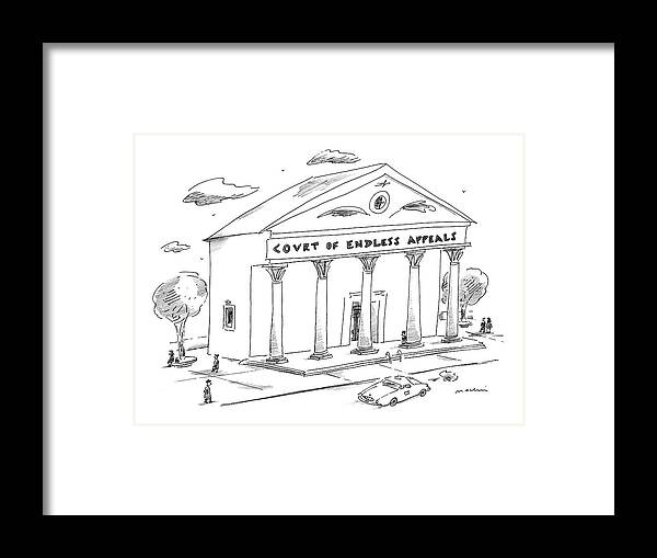 Courthouses Framed Print featuring the drawing New Yorker January 5th, 1998 by Michael Maslin