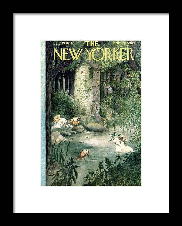 Country Framed Print featuring the painting New Yorker July 10th, 1954 by Mary Petty
