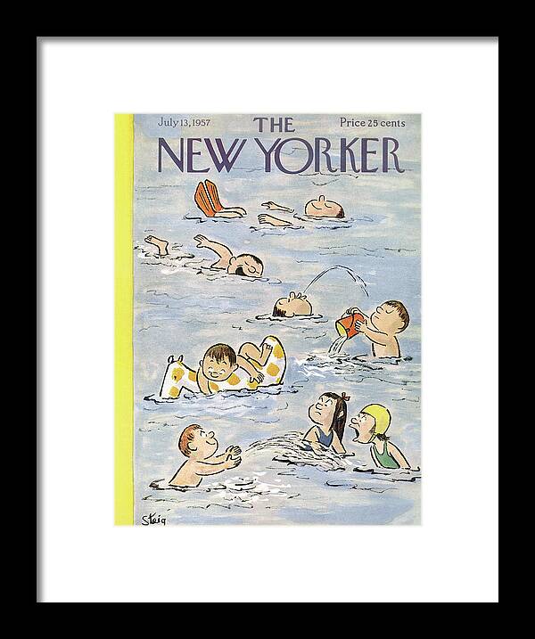 William Steig Wst Framed Print featuring the painting New Yorker July 13th, 1957 by William Steig